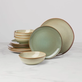 Organic Shades Sage 12-Piece Dinnerware Setmodern kitchen decor ,kitchen dinner set ,dinnerware 