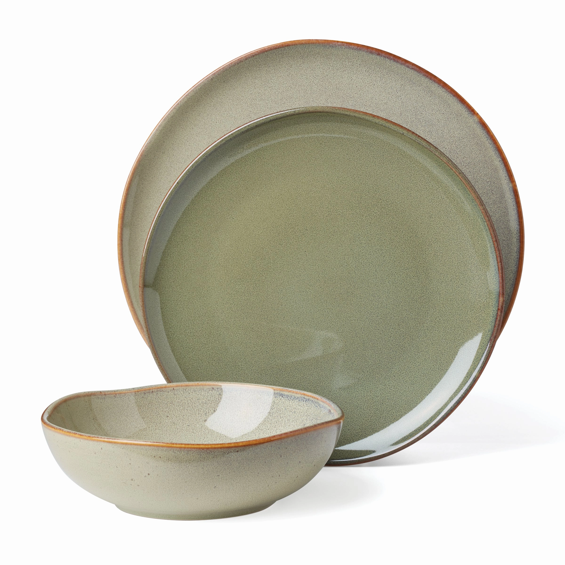 Organic Shades Sage 12-Piece Dinnerware Set