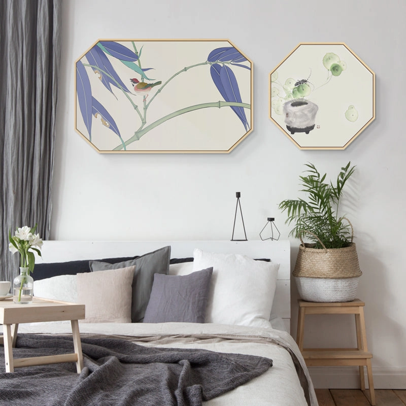 Oriental Birds Wall Art - Matching Set of 2nordic style wall decor