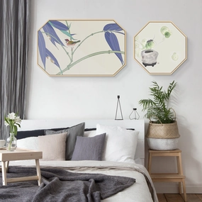 Oriental Birds Wall Art - Matching Set of 2nordic style wall decor