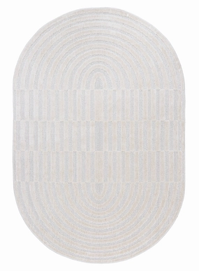 Orla Ivory Cream Striped Indoor Outdoor Oval Rug *NO RETURNS UNLESS FAULTYmodern color block patchwork rug