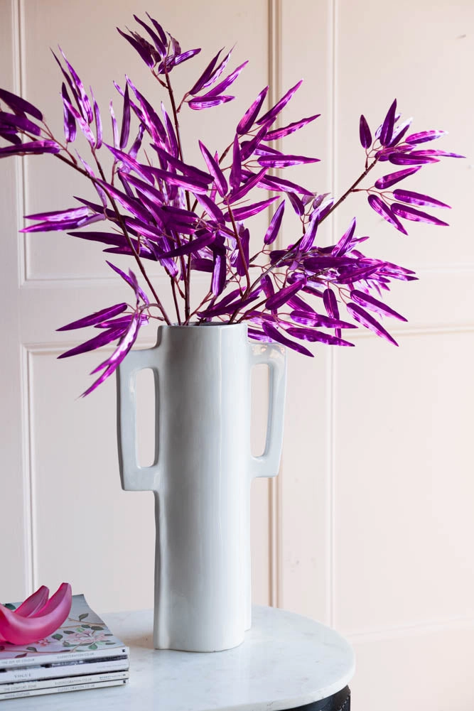 Ornamental Bamboo In Purpledecorative vase ,Modern Ceramic Vase for Home Decoration 