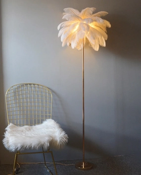 Ostrich Decorative Feather Floor Lamp - Whitemodern wall lamp,smart wall lamp