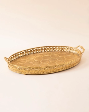 Oval Honeycomb Serving Tray - Largemodern kitchen decor ,kitchen dinner set ,dinnerware 