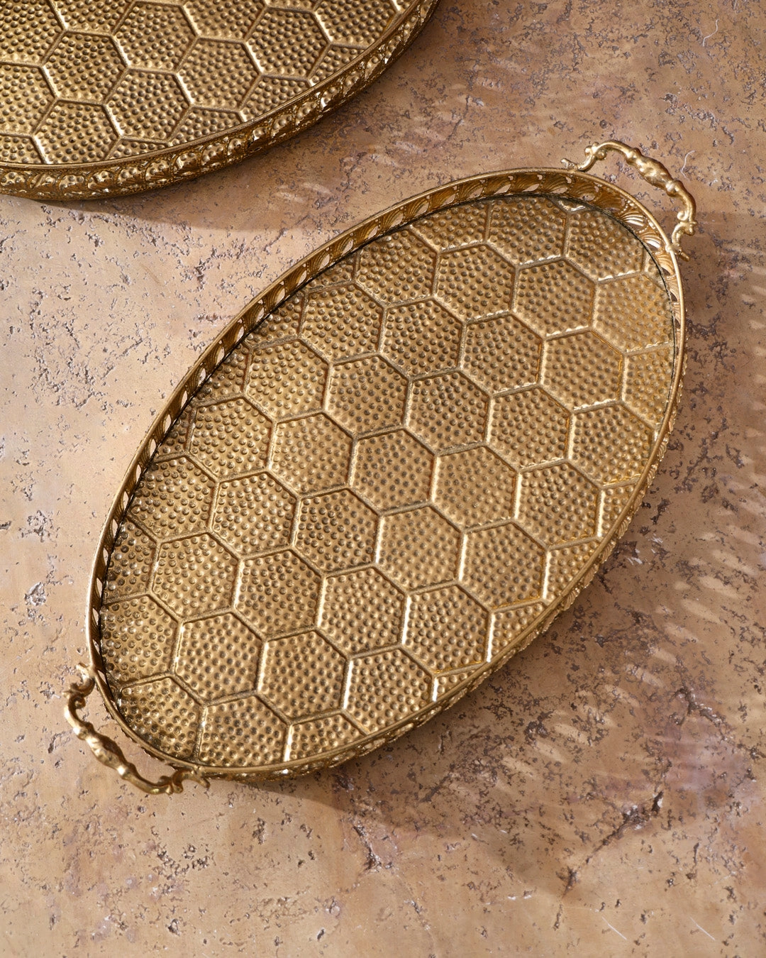 Oval Honeycomb Serving Tray - Large