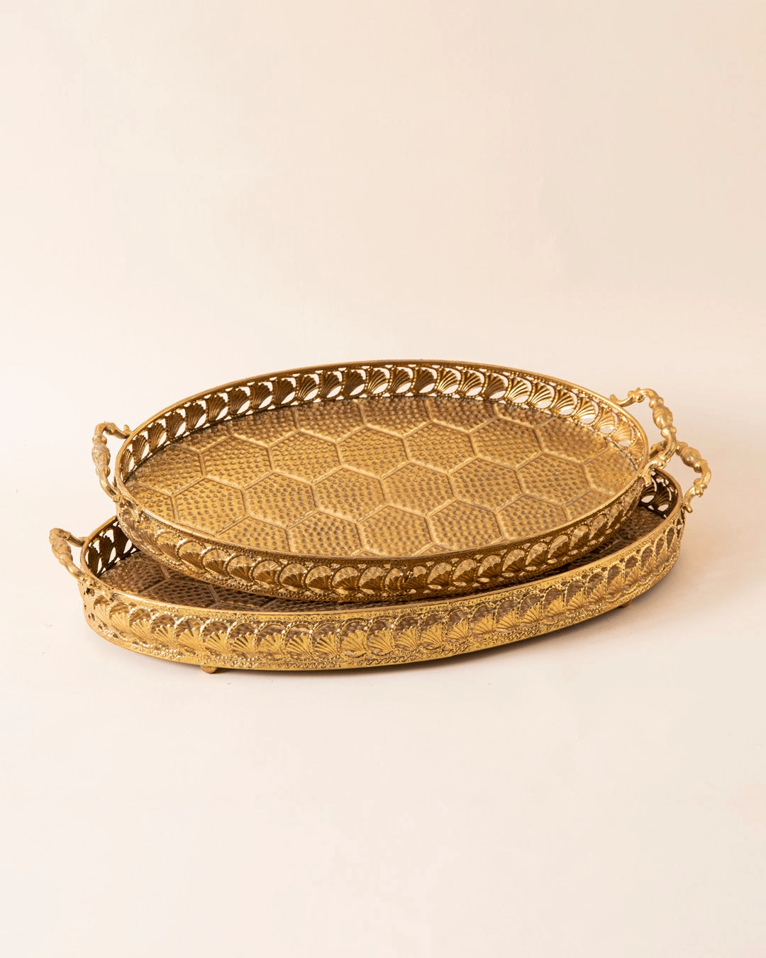 Oval Honeycomb Serving Tray - Large