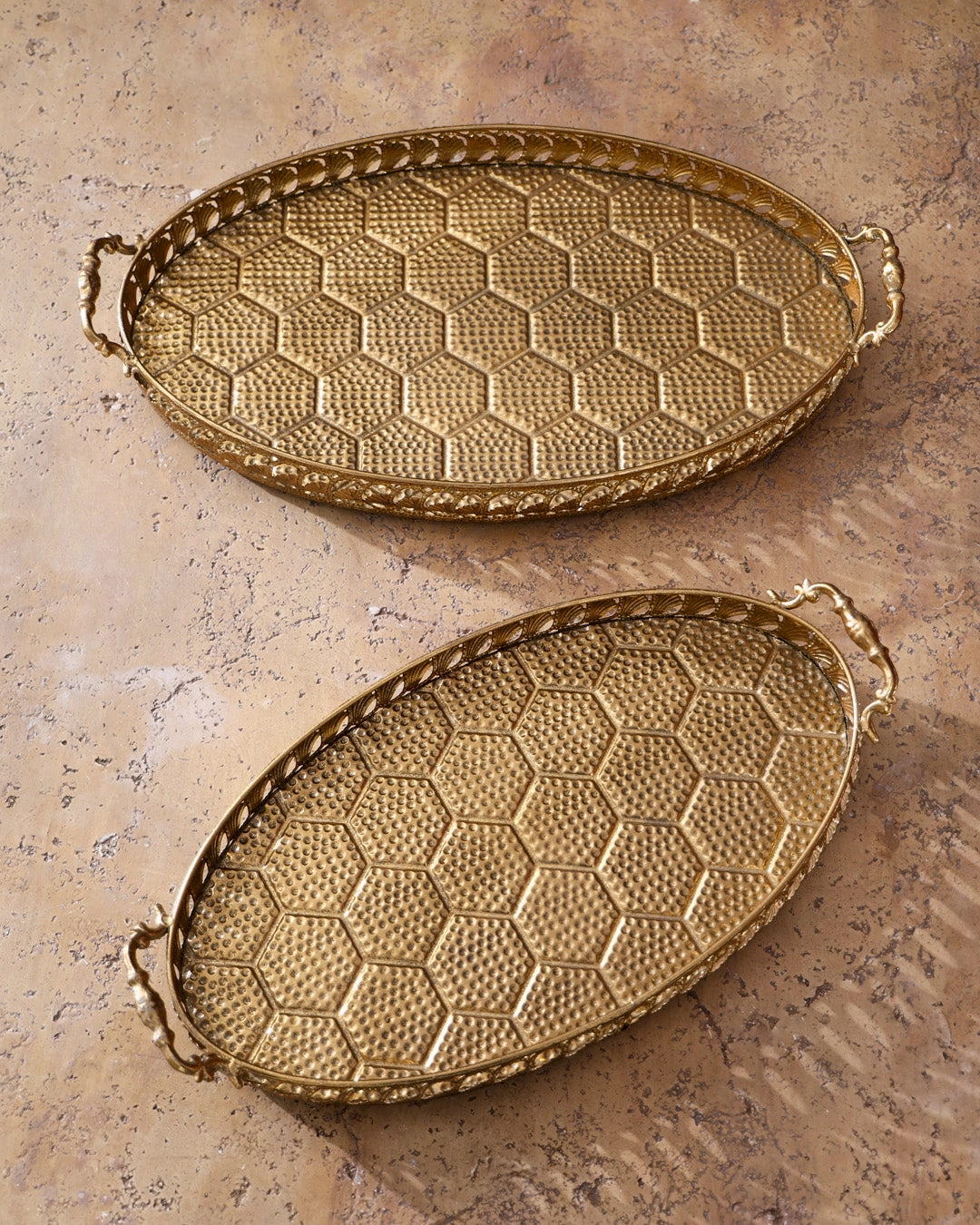 Oval Honeycomb Serving Tray - Large
