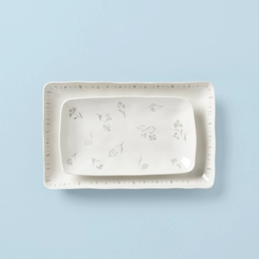 Oyster Bay 2-Piece Nesting Serving Plattersmodern kitchen decor ,kitchen dinner set ,dinnerware 