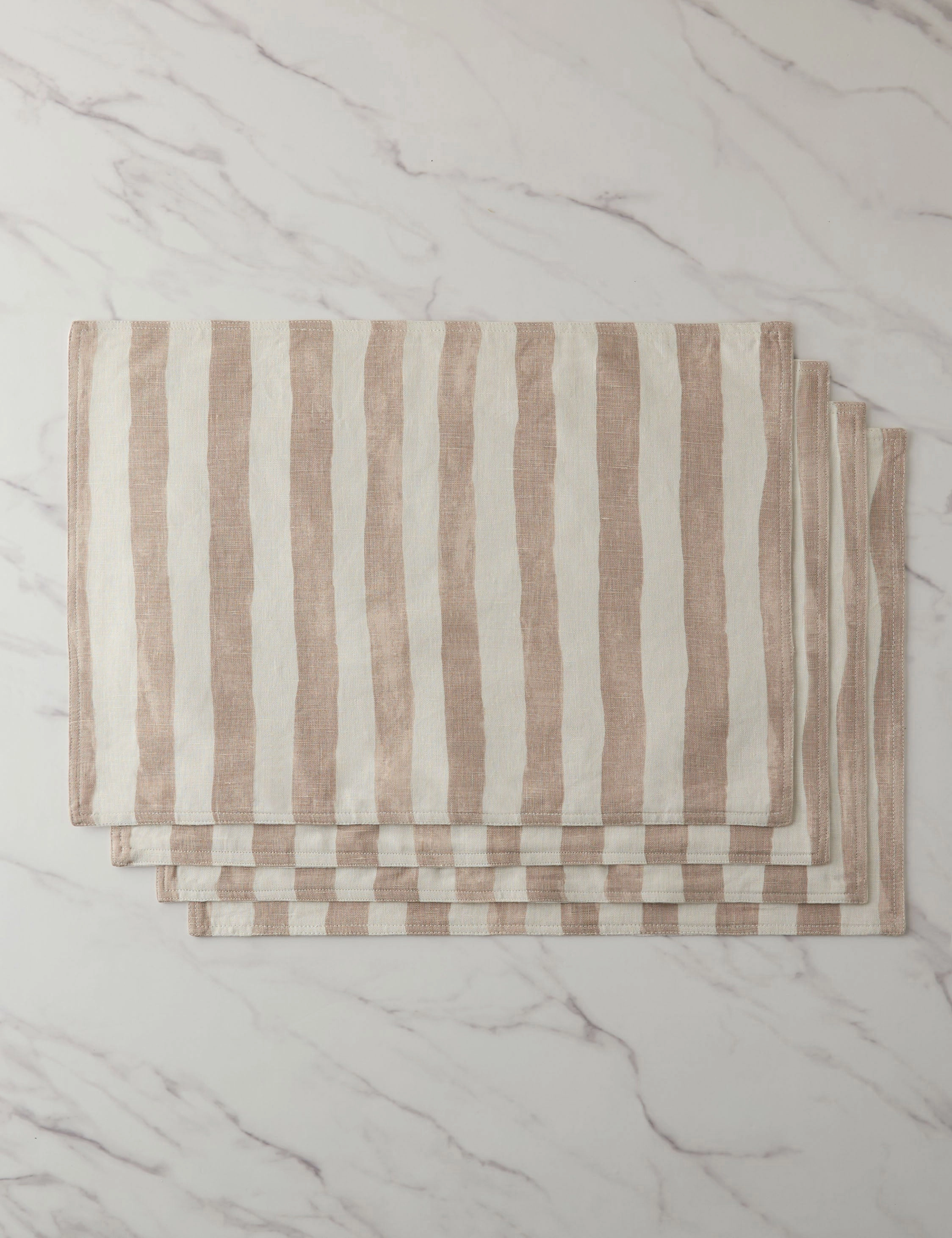Painterly Stripe Linen Placemats (Set of 4) by Sarah Sherman Samuel