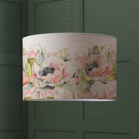 Papavera Eva Lamp Shade Sweetpeareplacement lampshade,White Linen Drum Lampshade for Table or Floor Lamp