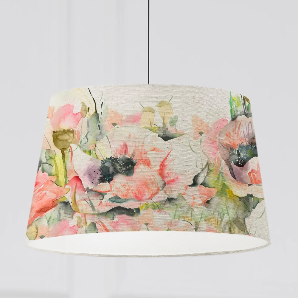 Papavera Quintus Taper Lamp Shade Sweetpeareplacement lampshade,White Linen Drum Lampshade for Table or Floor Lamp