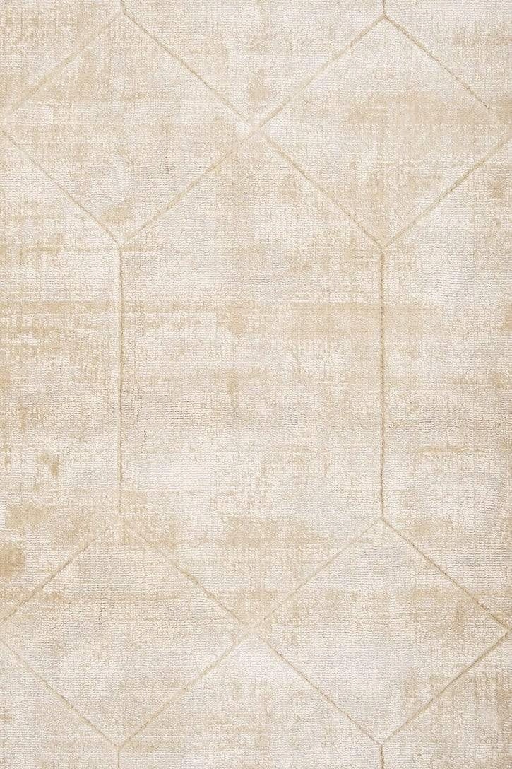 Parker Beige and Ivory Geometric Viscose Rug