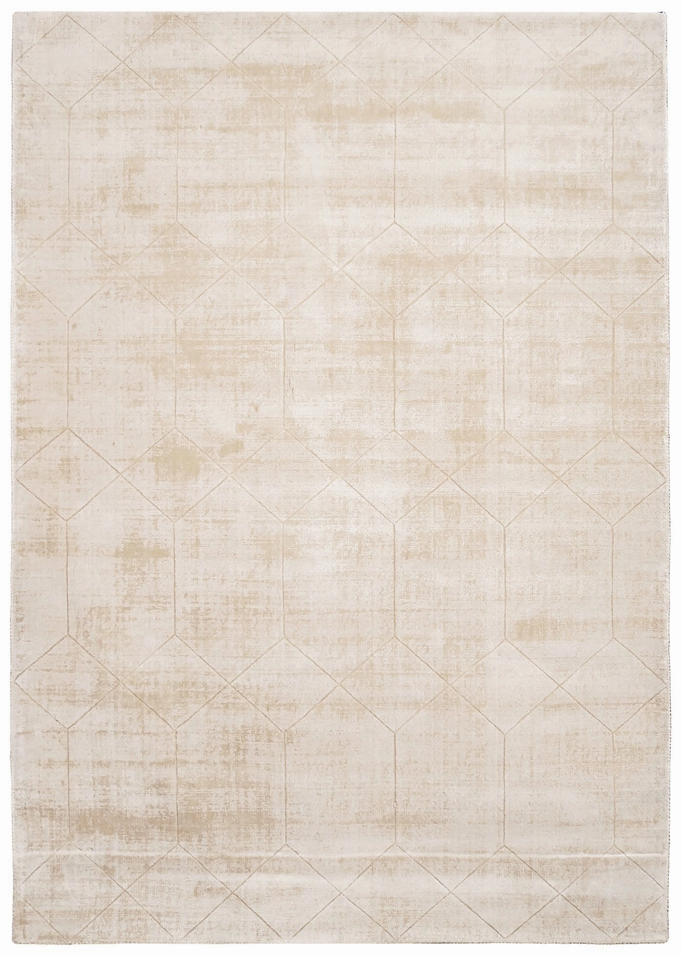 Parker Beige and Ivory Geometric Viscose Rugmodern color block patchwork rug