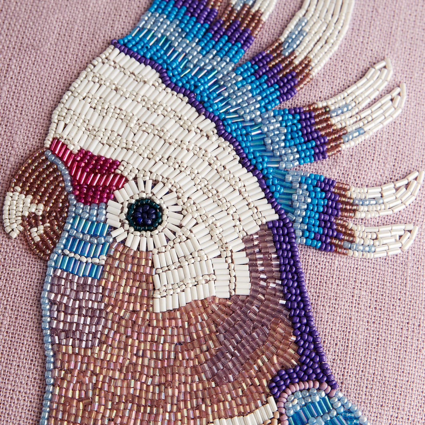 Parrots Beaded Pillow