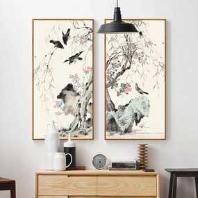 Pastel Oriental Wall Art With Framenordic style wall decor