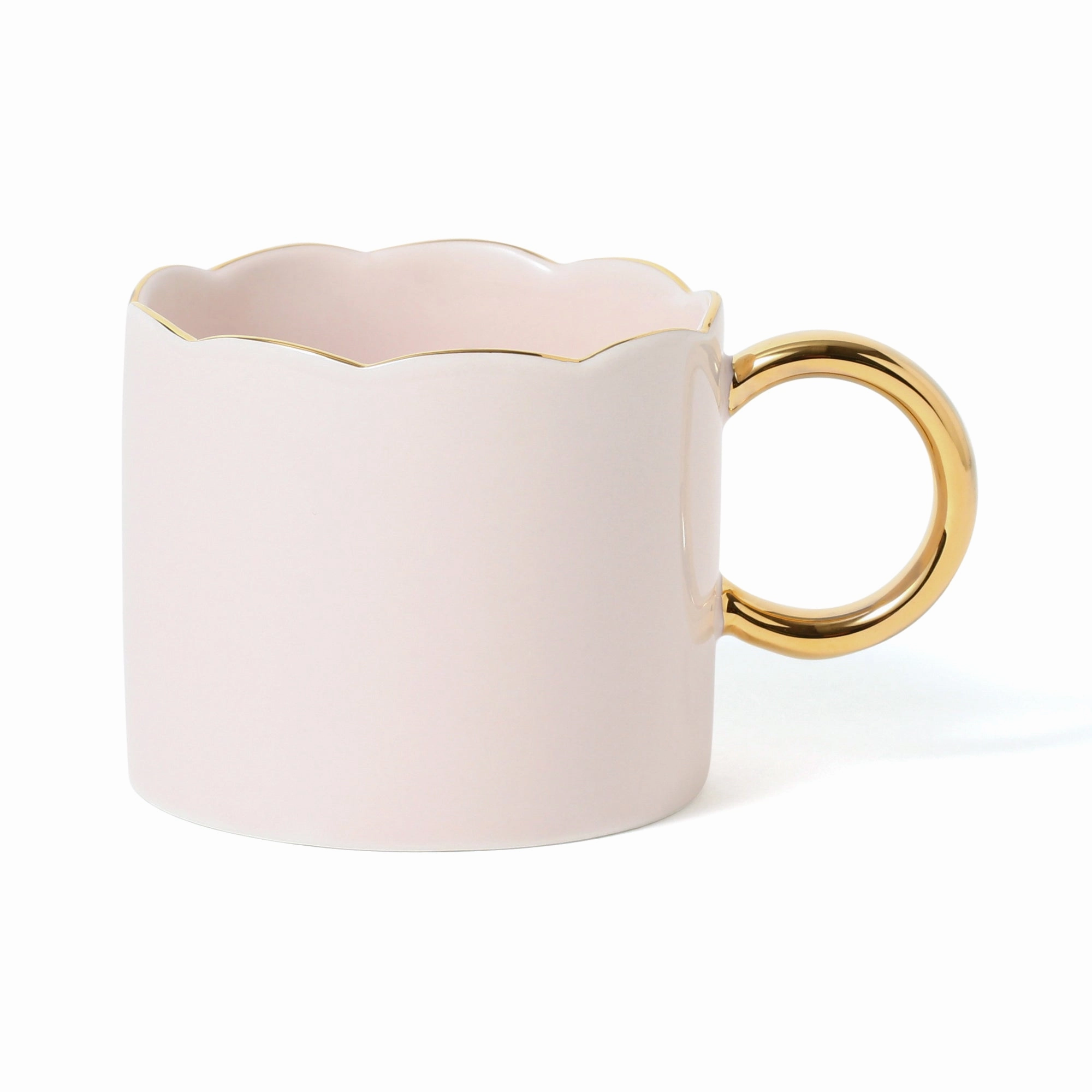 Pastel Scallop Mug & Plate  Pink