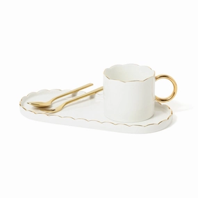 Pastel Scallop Mug & Plate  Whiteglass cups ,personalized mugs 