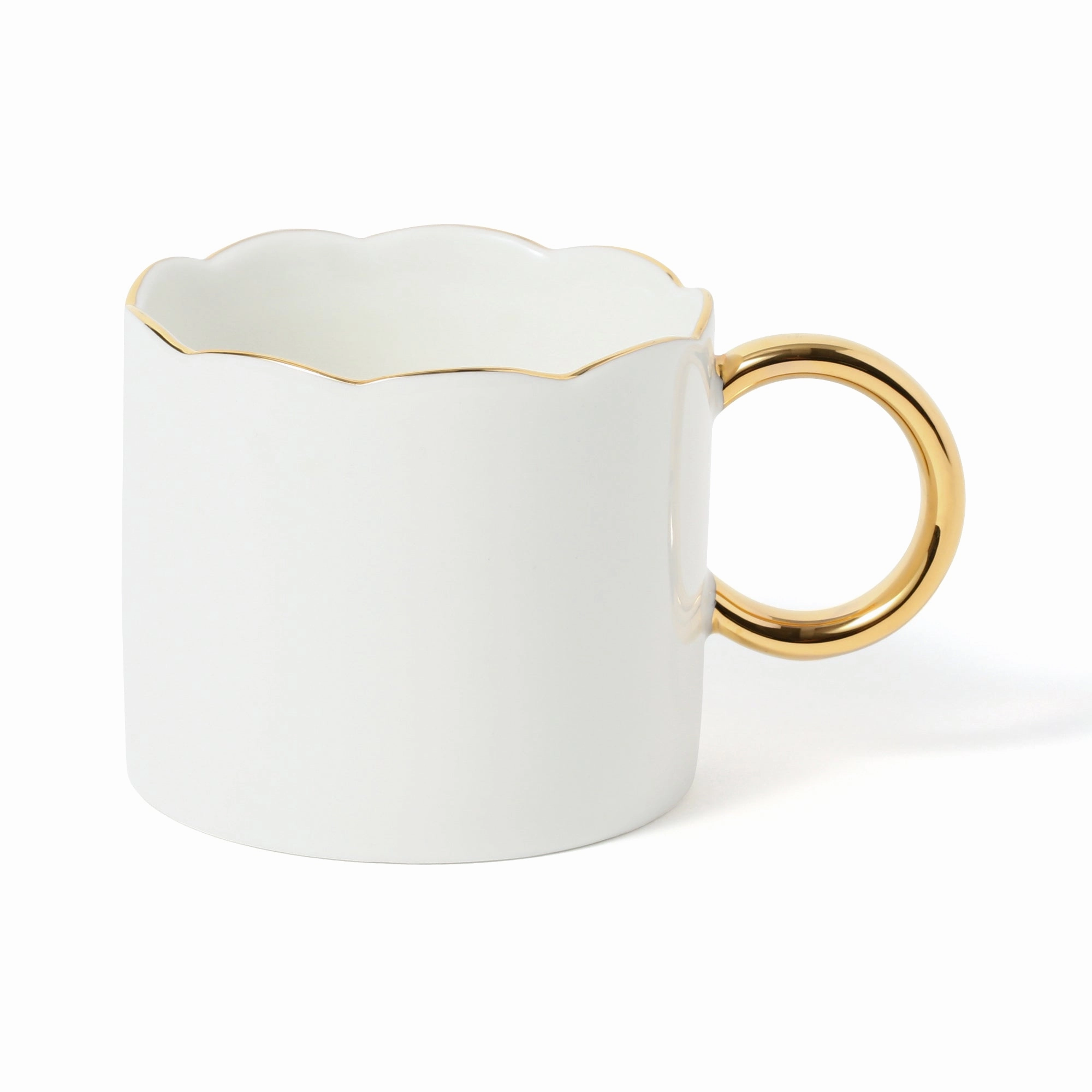 Pastel Scallop Mug & Plate  White
