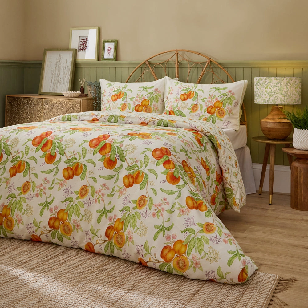 Peach Harvest Printed Duvet Cover Set Orange