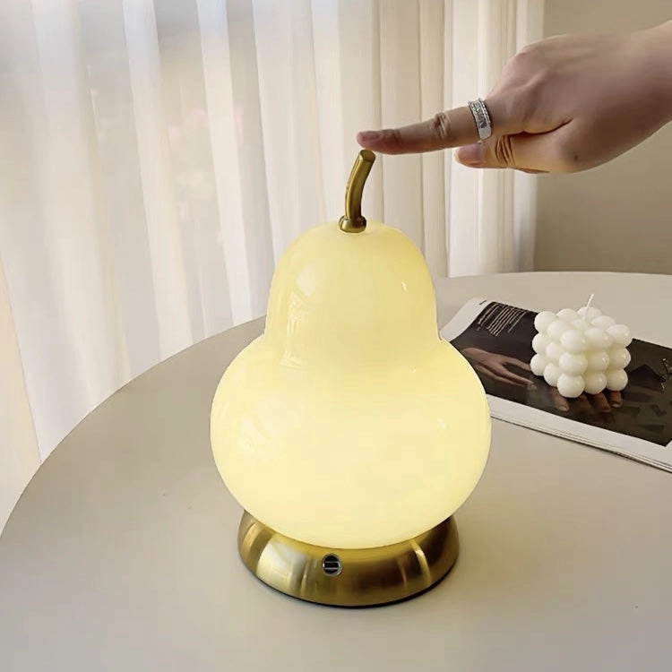 Pear Glass Cordless Table Lamp