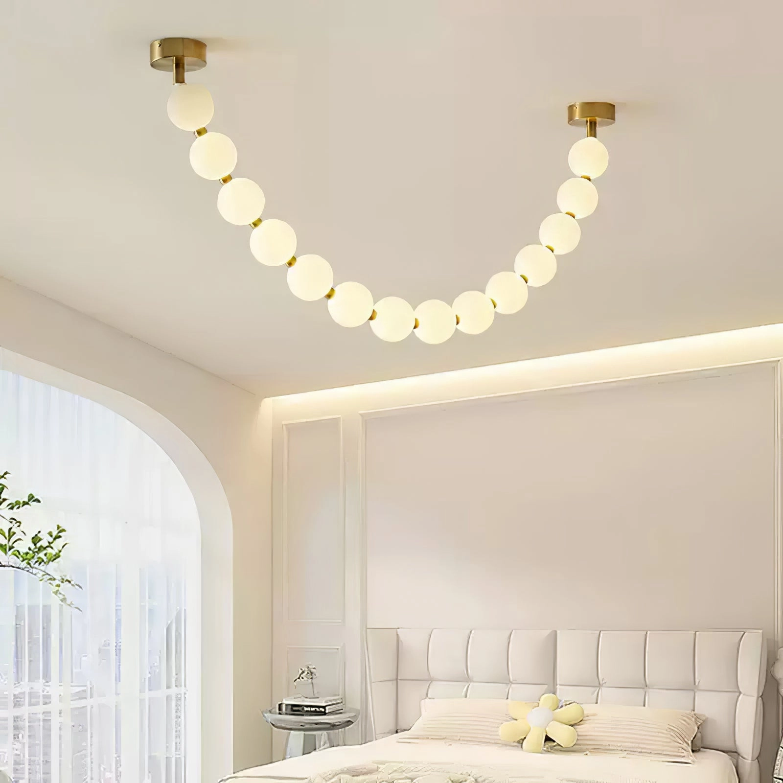 Pearl Glass Necklace Balls Chandelier