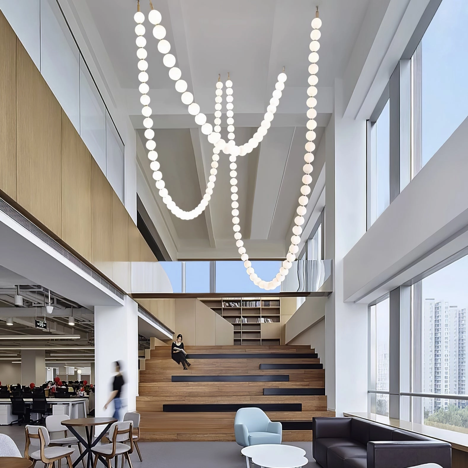 Pearl Glass Necklace Balls Chandelier