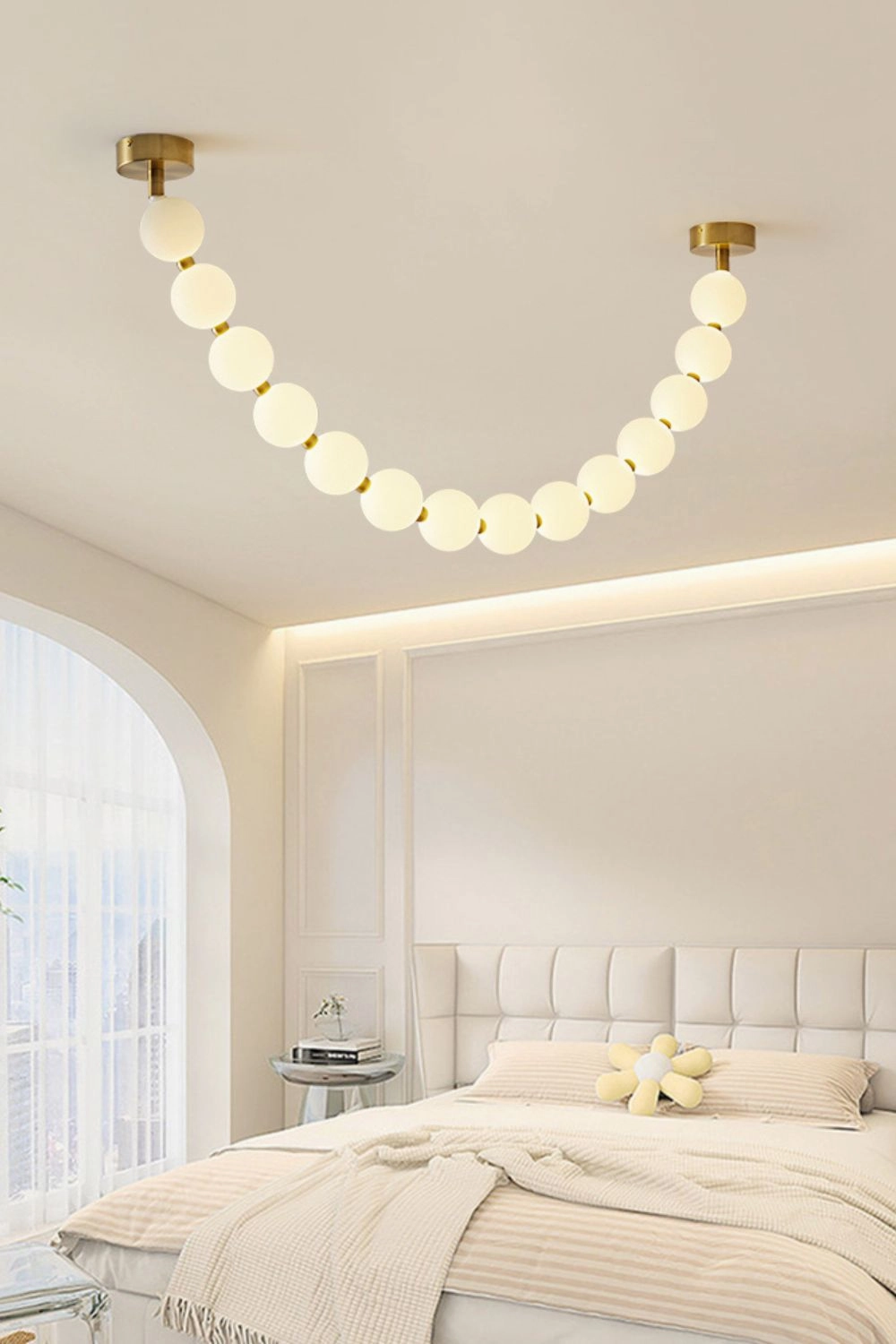 Pearl Glass Necklace Balls Chandelier