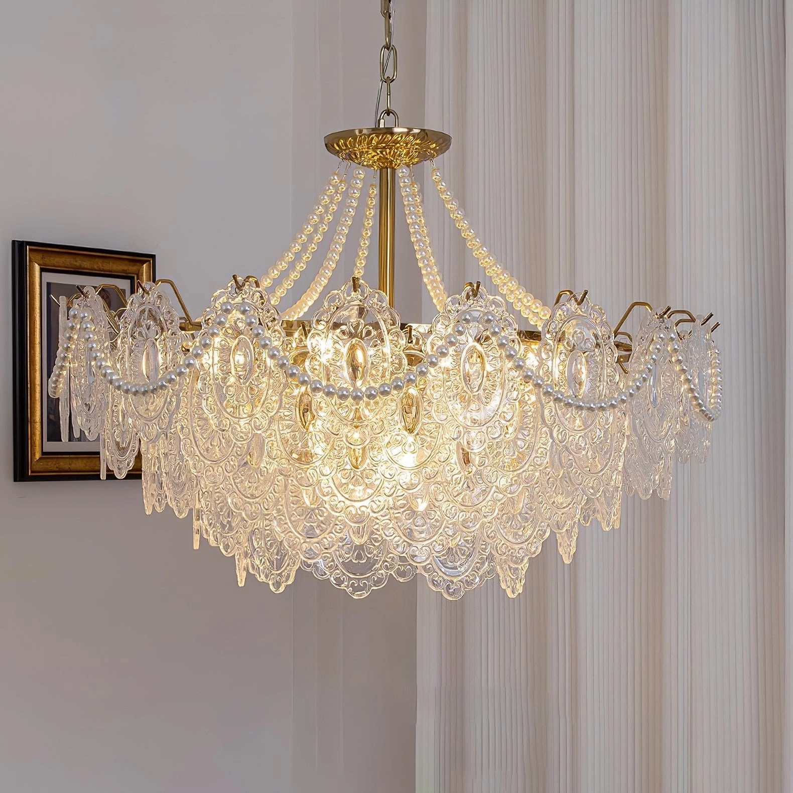 Pearls Glass Chandelier