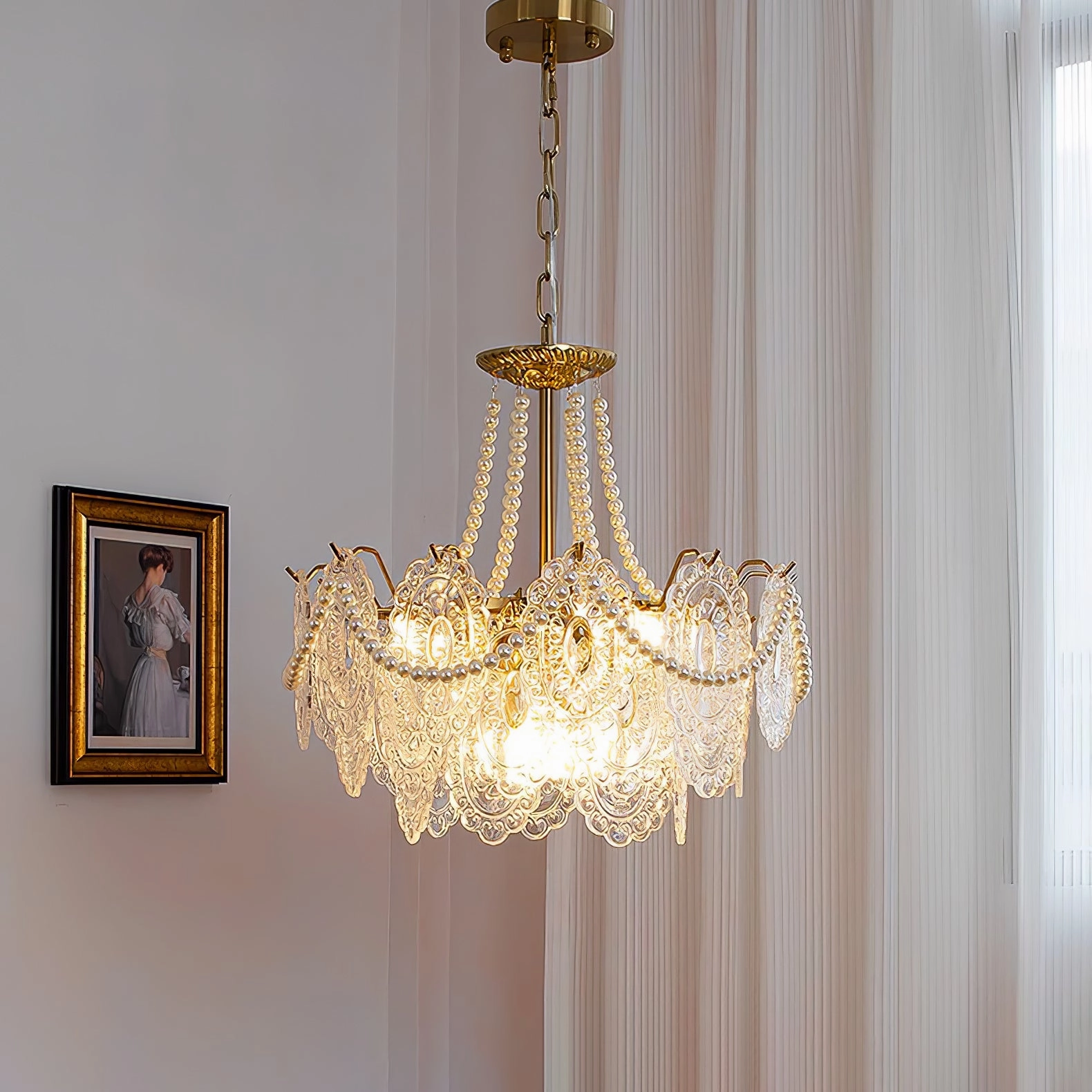 Pearls Glass Chandelier