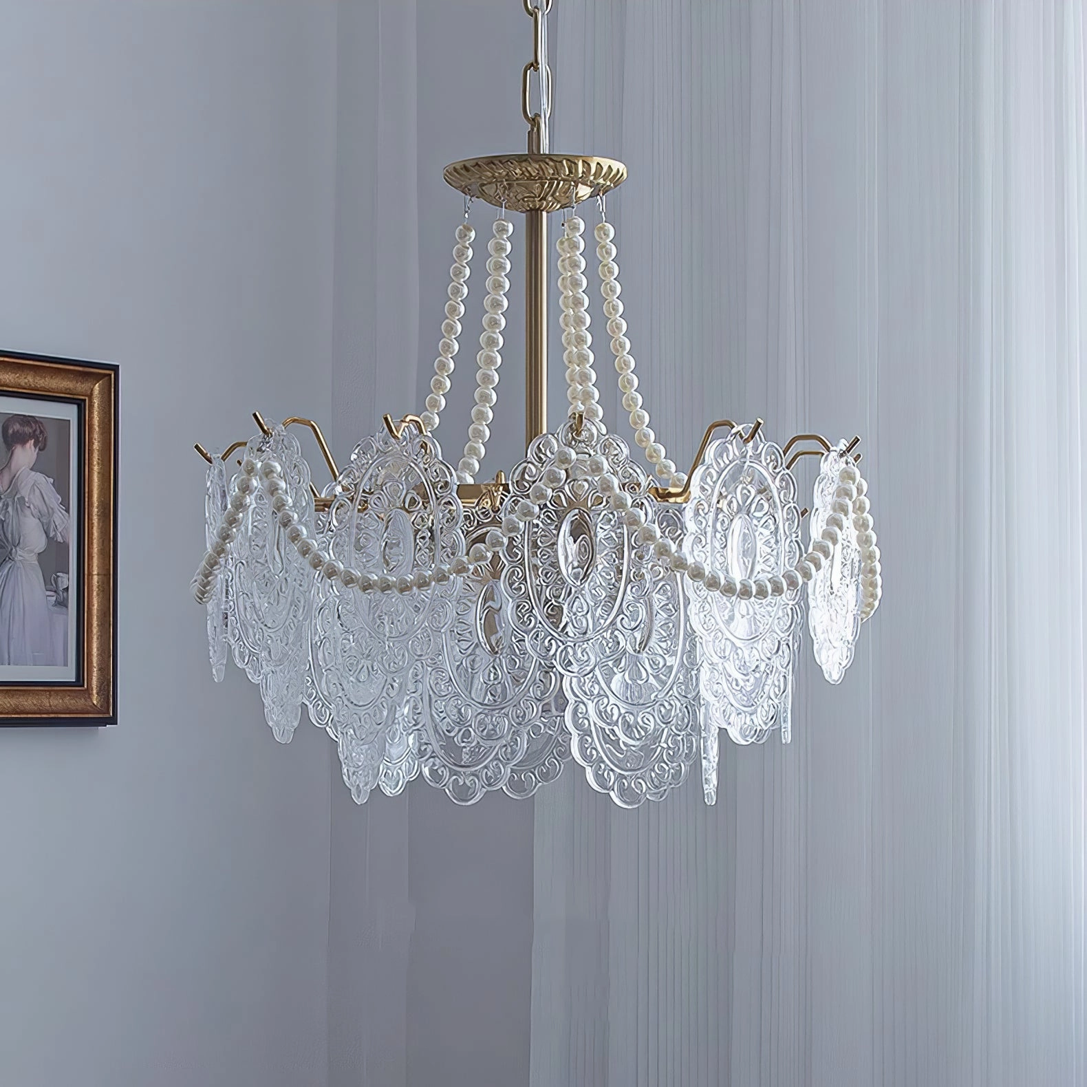 Pearls Glass Chandelier