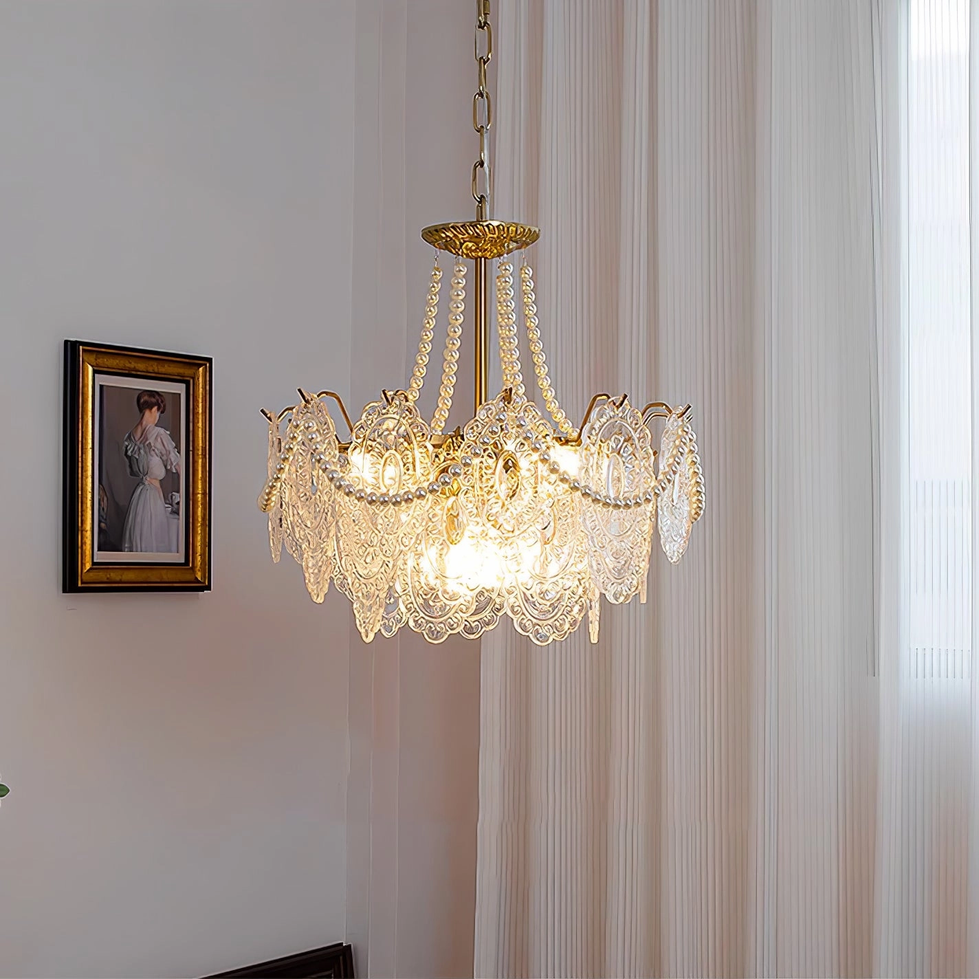 Pearls Glass Chandelier