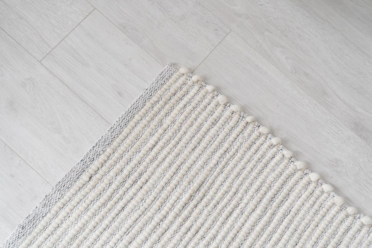 Pella Cream and Grey Textured Flatweave Rug