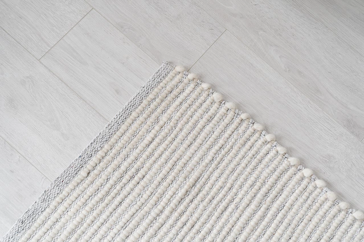 Pella Cream and Grey Textured Flatweave Rug