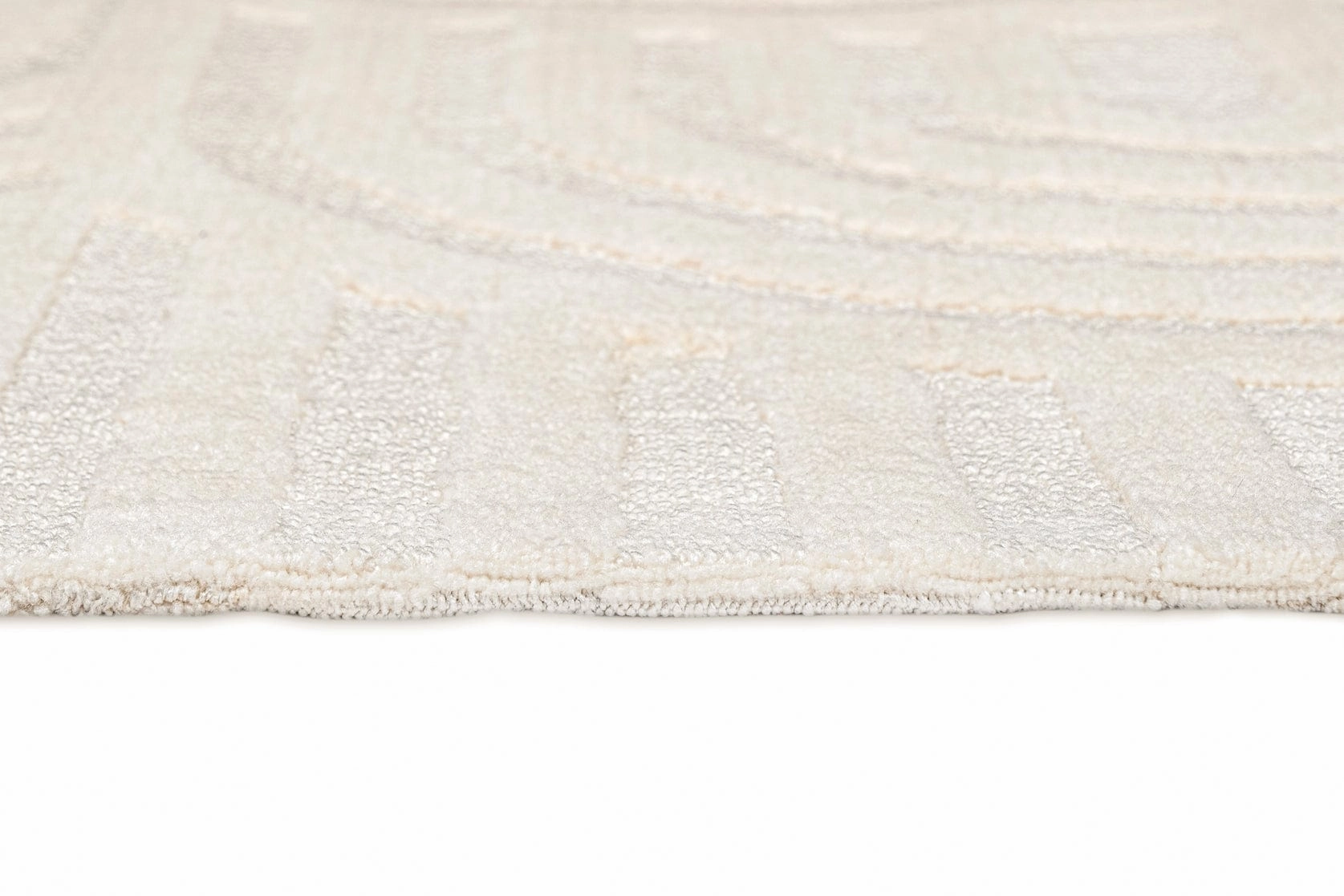 Penelope Ivory Cream Textured Rainbow Rug