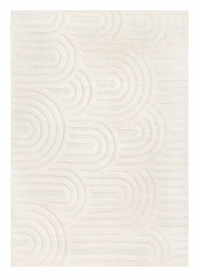 Penelope Ivory Cream Textured Rainbow Rugmodern color block patchwork rug