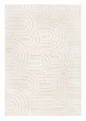 Penelope Ivory Cream Textured Rainbow Rugmodern color block patchwork rug