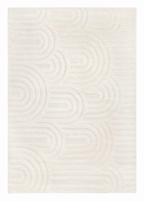Penelope Ivory Cream Textured Rainbow Rugmodern color block patchwork rug