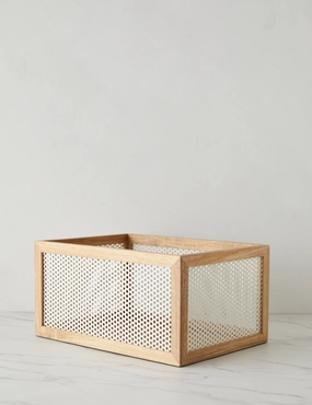 Perforated Acacia Basket by NEAT Methodhome decor ,wall decor 