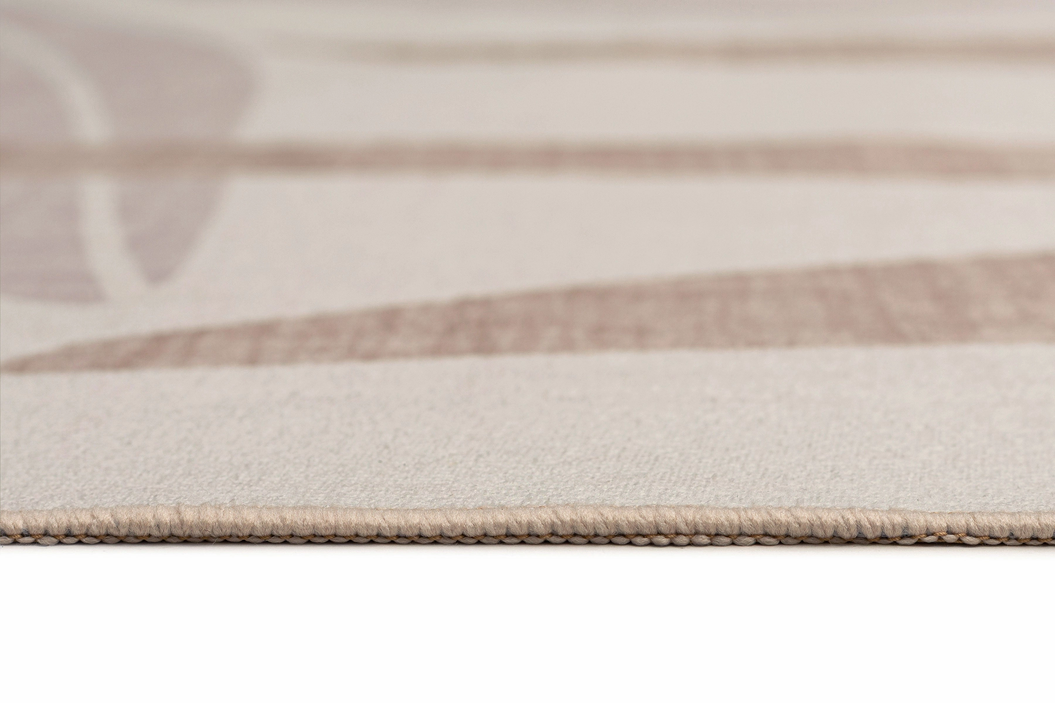 Perlha Beige and Grey Botanical Washable Rug