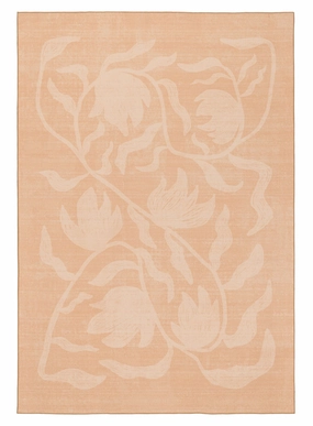 Pernilla Peach Botanical Washable Rugmodern color block patchwork rug