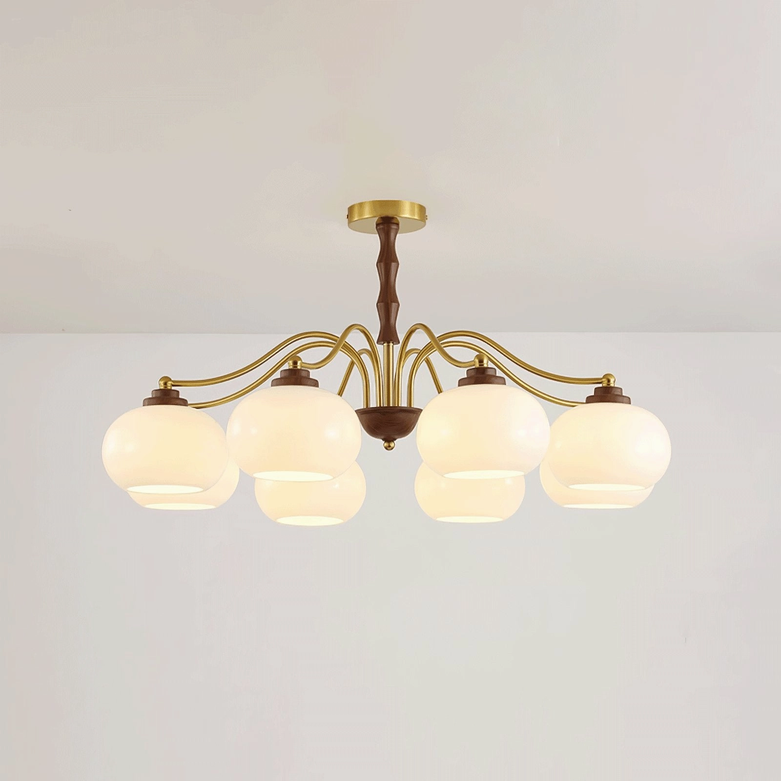 Persimmon Glass Globe Chandelier