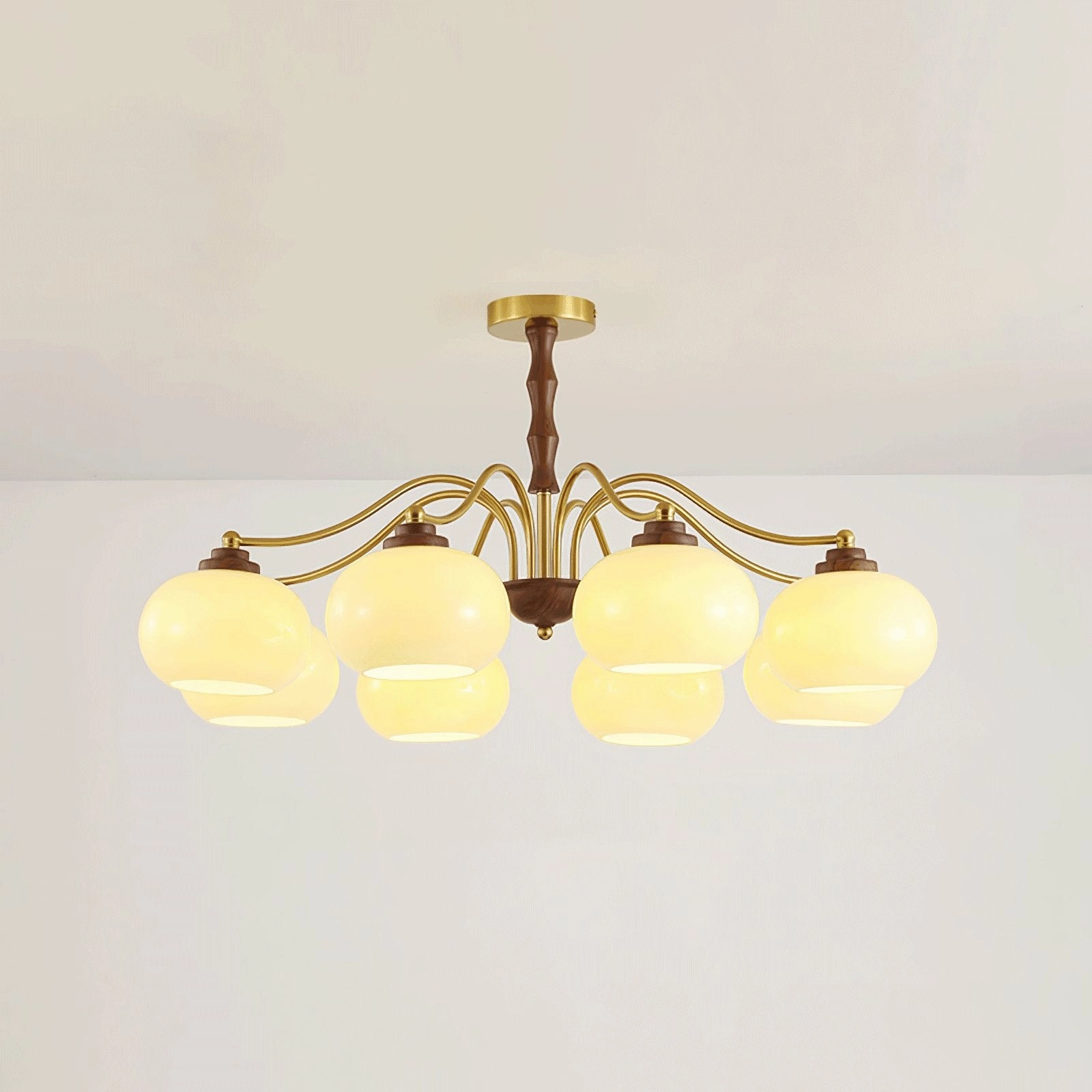 Persimmon Glass Globe Chandelier