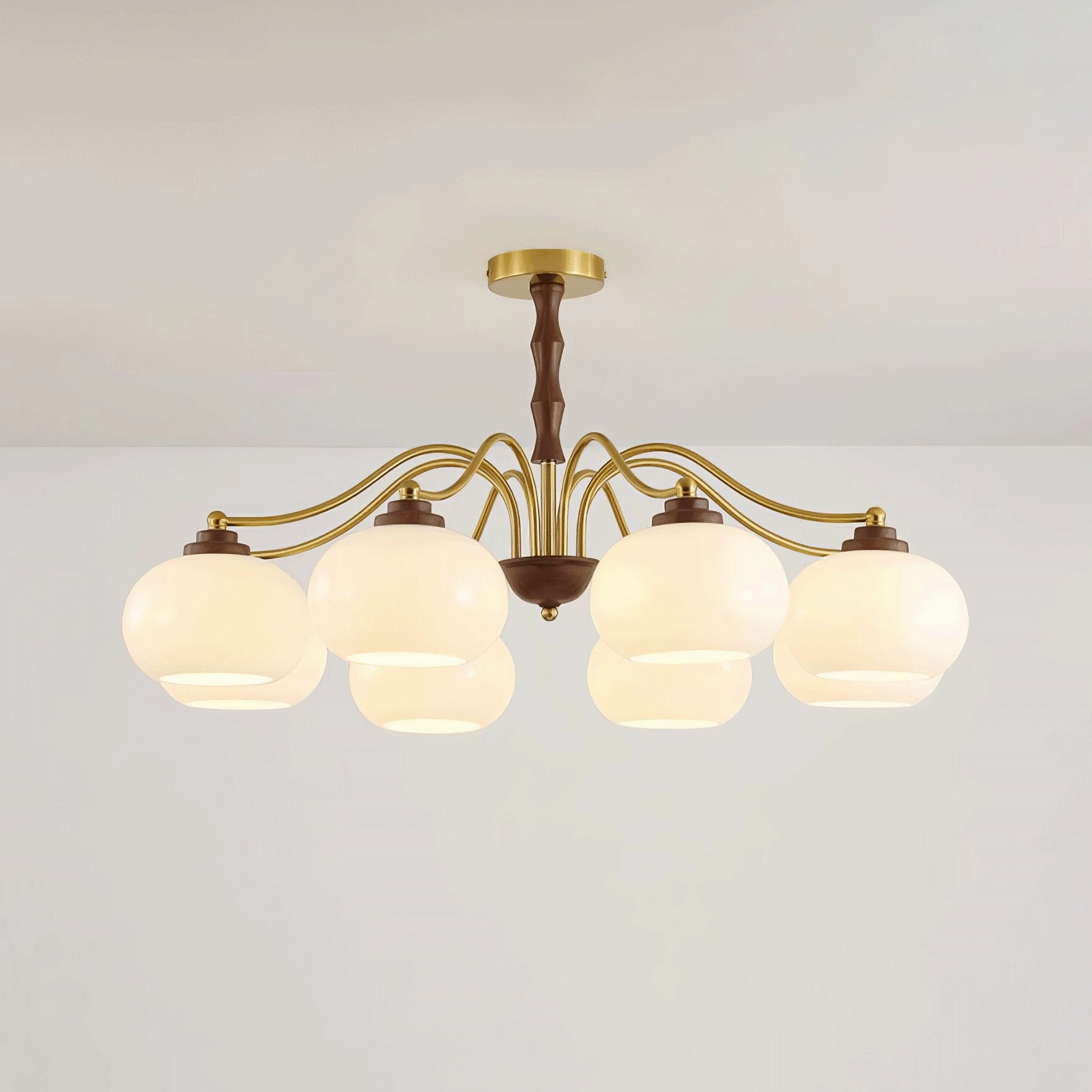 Persimmon Glass Globe Chandelier