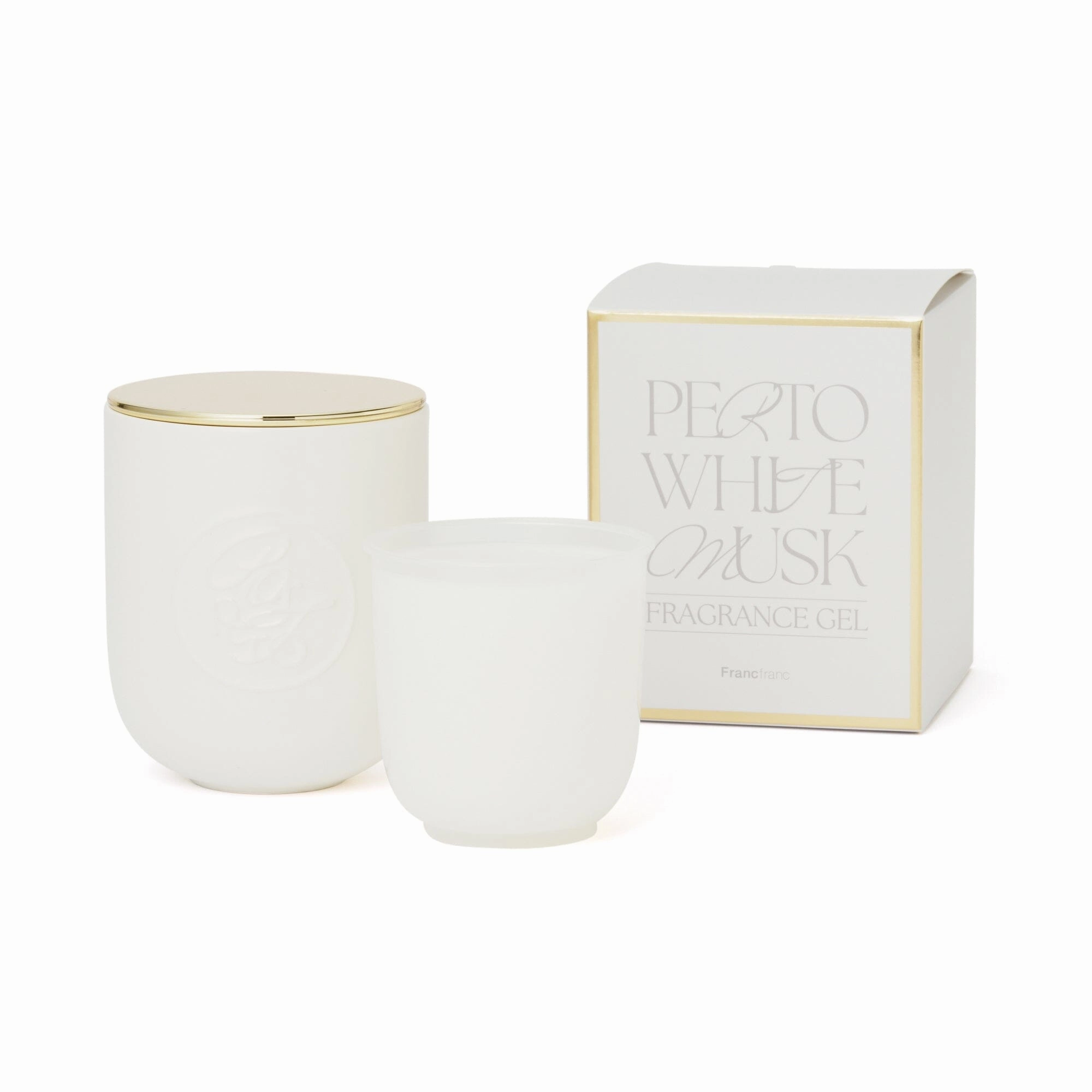 Perto Fragrance Gel White (Musk)decorative vase ,Modern Ceramic Vase for Home Decoration 