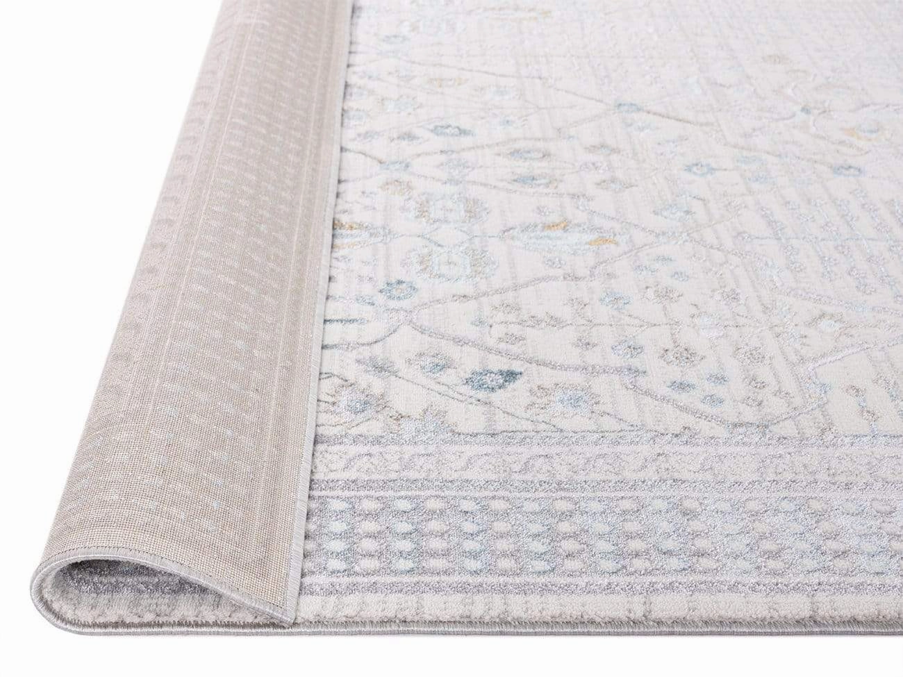 Pheobe Grey Cream And Blue Lustrous Traditional Rug *NO RETURNS UNLESS FAULTY