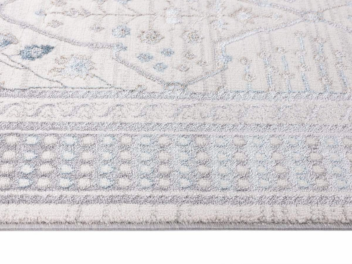 Pheobe Grey Cream And Blue Lustrous Traditional Rug *NO RETURNS UNLESS FAULTY
