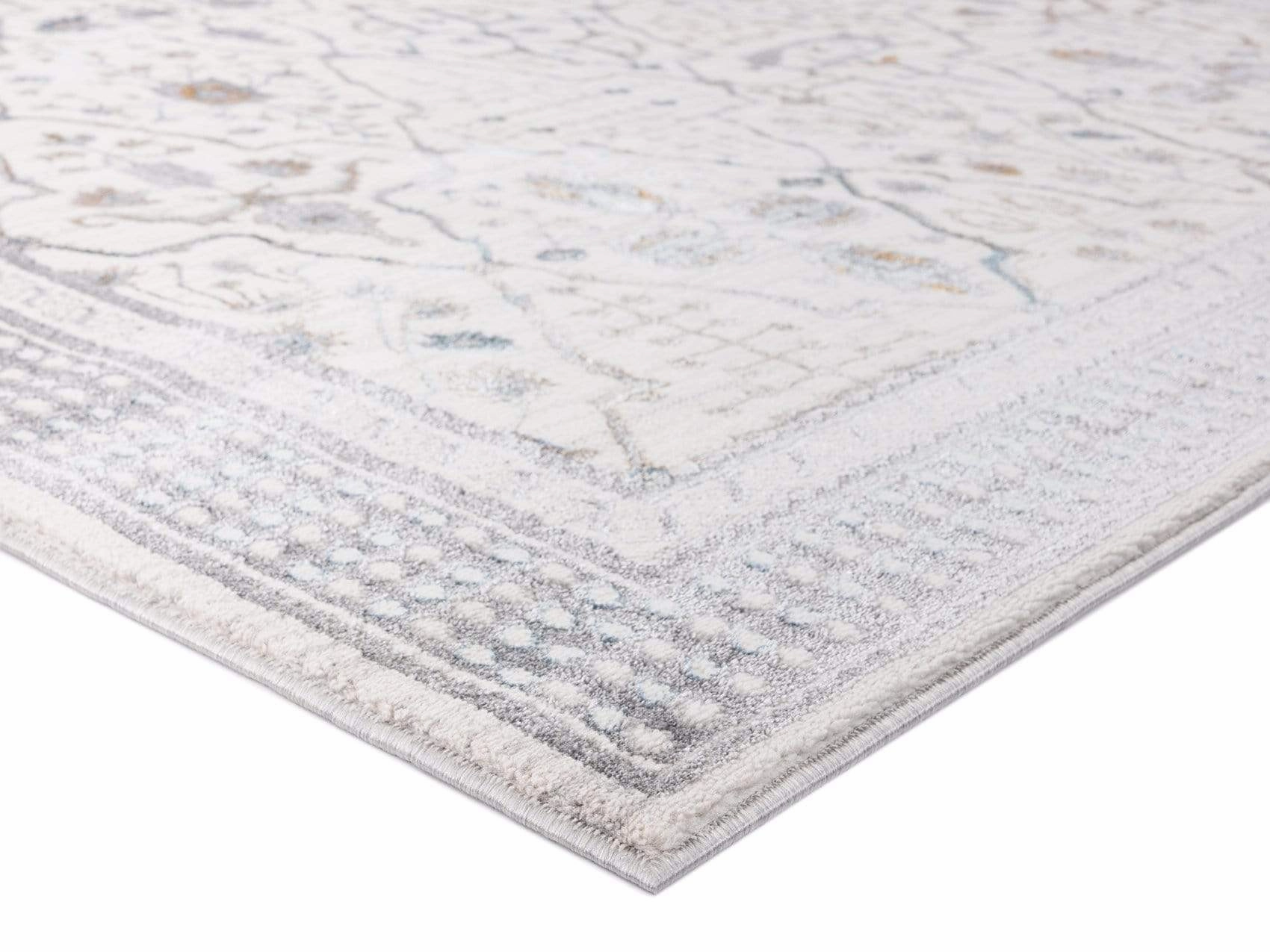 Pheobe Grey Cream And Blue Lustrous Traditional Rug *NO RETURNS UNLESS FAULTY