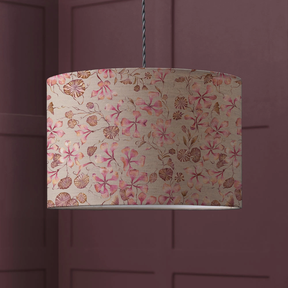 Philipa Eva Printed Lamp Shade Posyreplacement lampshade,White Linen Drum Lampshade for Table or Floor Lamp