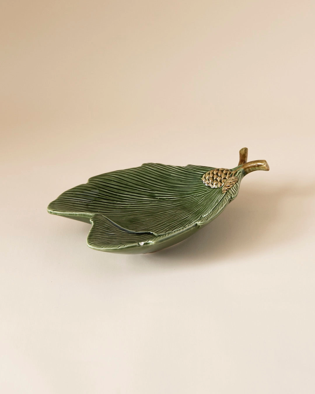 Pinecone Leaf Ceramic Platter