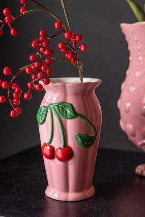 Pink Cherry Vasedecorative vase ,Modern Ceramic Vase for Home Decoration 